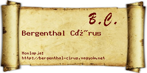 Bergenthal Círus névjegykártya